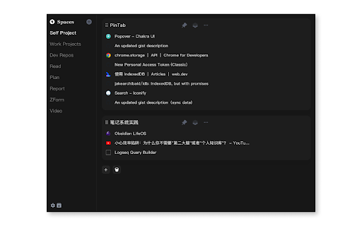 PinTabs: Project based tab management  from Chrome web store to be run with OffiDocs Chromium online