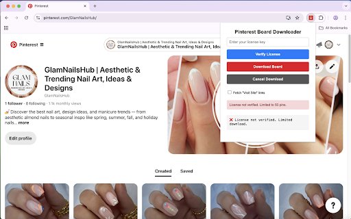 Pinterest Pin and Board Downloader  from Chrome web store to be run with OffiDocs Chromium online
