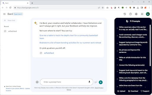 PI PromptsPrompt Library for LLM platforms  from Chrome web store to be run with OffiDocs Chromium online