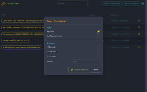 Pipstamp  from Chrome web store to be run with OffiDocs Chromium online