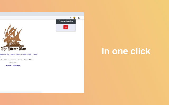 Piratebay Launcher da Chrome Web Store será executado com o OffiDocs Chromium online
