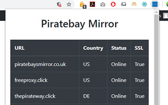 OffiDocs Chromium 온라인에서 실행되는 Chrome 웹 스토어의 Piratebay 프록시