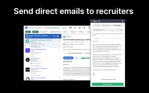 PitchMeAI Job Recruiter Email Finder  Free Resume Customizer  from Chrome web store to be run with OffiDocs Chromium online PitchMeAI Job Recruiter Email Finder  Free Resume Customizer  from Chrome web store to be run with OffiDocs Chromium online