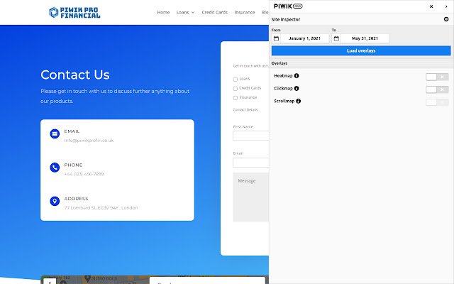 Piwik PRO Site inspector  from Chrome web store to be run with OffiDocs Chromium online