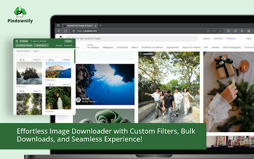Pixdownify Image Downloader  from Chrome web store to be run with OffiDocs Chromium online