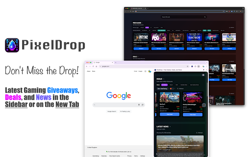 PixelDrop Sidebar Edition  from Chrome web store to be run with OffiDocs Chromium online