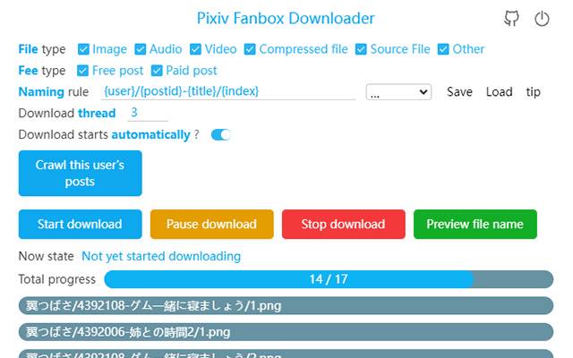 Pixiv Fanbox Downloader dari toko web Chrome untuk dijalankan dengan OffiDocs Chromium online