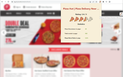 Pizza rate  from Chrome web store to be run with OffiDocs Chromium online