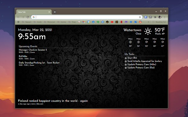 PKs New Tab  from Chrome web store to be run with OffiDocs Chromium online