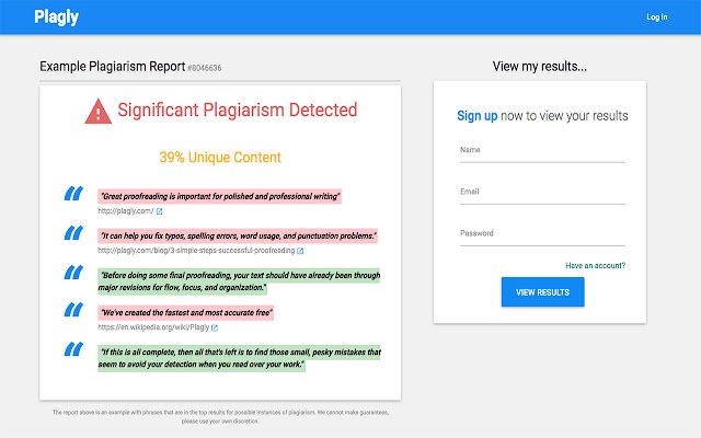 Plagly Plagiarism Checker Tool  from Chrome web store to be run with OffiDocs Chromium online
