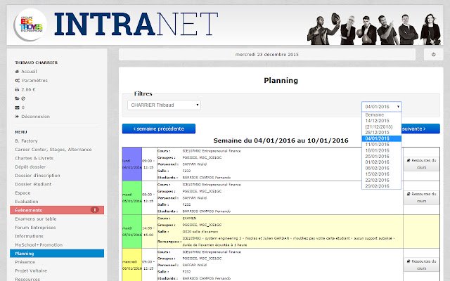 Planning Week Selector ESC Troyes uit de Chrome-webwinkel om te worden uitgevoerd met OffiDocs Chromium online