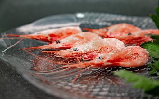 Plate of red long bearded shrimp  from Chrome web store to be run with OffiDocs Chromium online