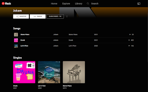 Playcount for YouTube™ Music  from Chrome web store to be run with OffiDocs Chromium online