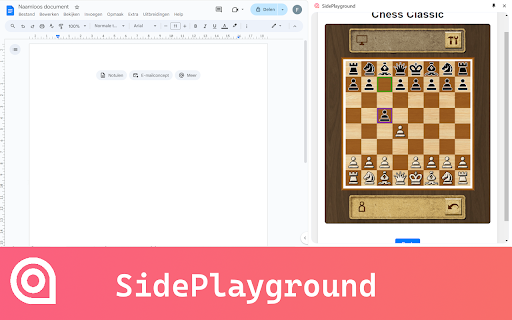 Play games on your sidepanel SidePlayground  from Chrome web store to be run with OffiDocs Chromium online