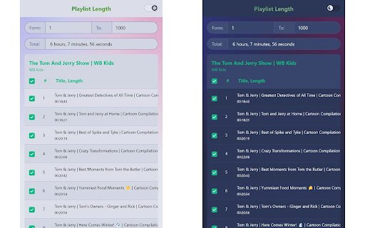 Playlist Length  from Chrome web store to be run with OffiDocs Chromium online