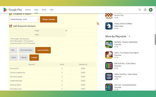 Play Store ASO Tweak by TaoufikGFX  from Chrome web store to be run with OffiDocs Chromium online