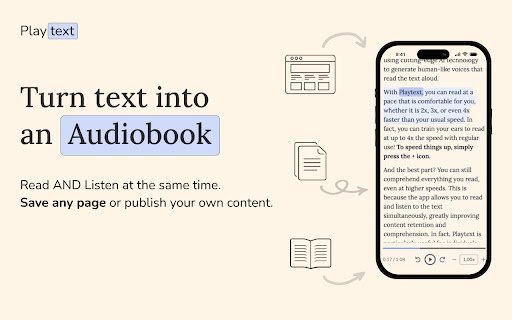 Playtext — Text to Speech  from Chrome web store to be run with OffiDocs Chromium online