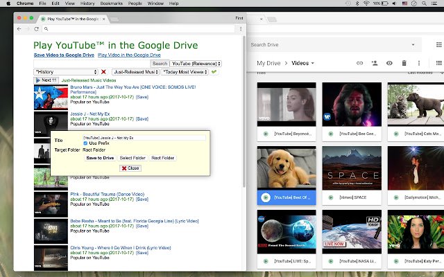 เล่น YouTube™ ใน Google Drive จาก Chrome เว็บสโตร์เพื่อใช้งานร่วมกับ OffiDocs Chromium ออนไลน์