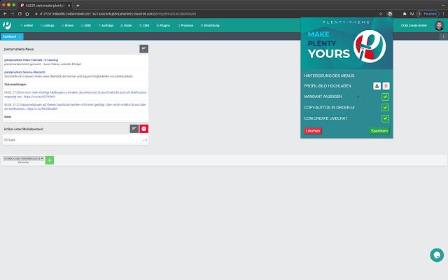 Plentymarkets Theme  from Chrome web store to be run with OffiDocs Chromium online