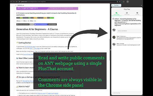 PlusThat  from Chrome web store to be run with OffiDocs Chromium online