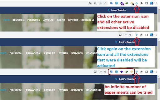 PmPractices Disable Extensions  from Chrome web store to be run with OffiDocs Chromium online