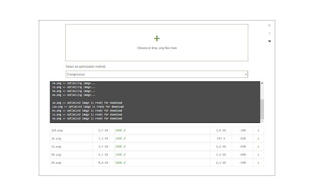 PNG Optimizer  from Chrome web store to be run with OffiDocs Chromium online