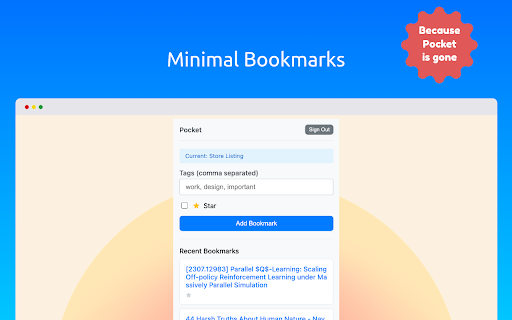 Pocket  from Chrome web store to be run with OffiDocs Chromium online