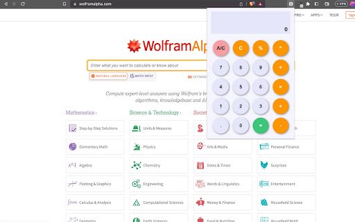 Pocket Calc  from Chrome web store to be run with OffiDocs Chromium online
