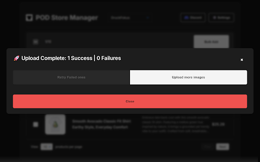 POD Store Manager  from Chrome web store to be run with OffiDocs Chromium online