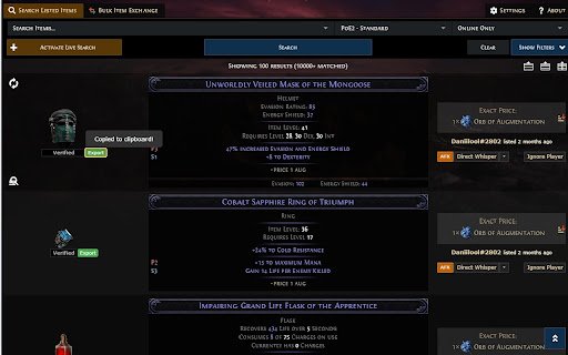 PoE2 Trade Item Exporter  from Chrome web store to be run with OffiDocs Chromium online