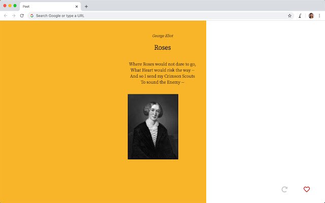 Poet New Tab Daily Poem Reads  from Chrome web store to be run with OffiDocs Chromium online