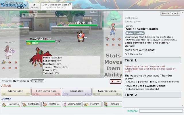 Pokemon Showdown Random Battle Tooltip dal web store di Chrome da eseguire con OffiDocs Chromium online