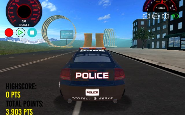Police Drift Stunt mula sa Chrome web store na tatakbo sa OffiDocs Chromium online