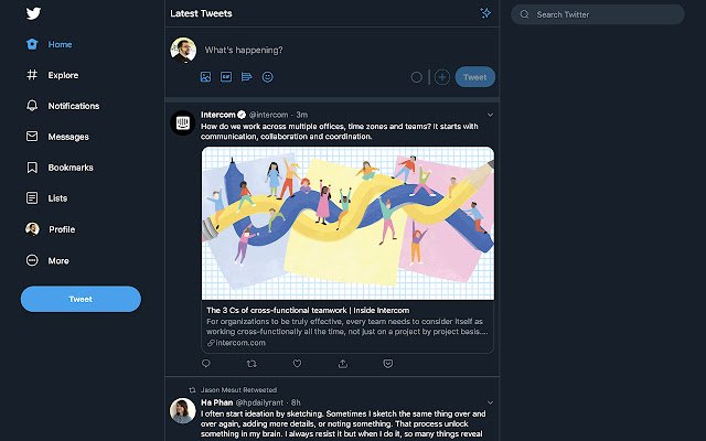 Polished Twitter  from Chrome web store to be run with OffiDocs Chromium online