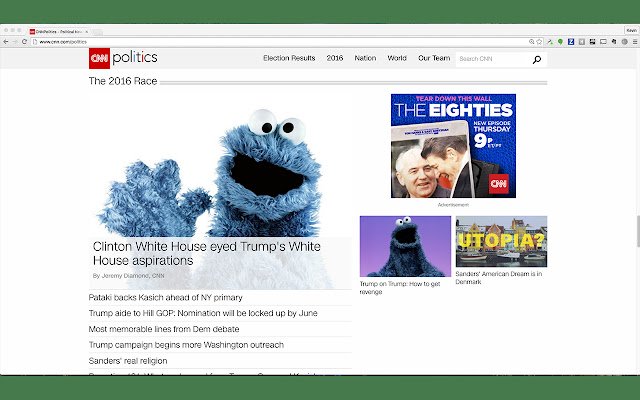 Political Cookie Monster  from Chrome web store to be run with OffiDocs Chromium online