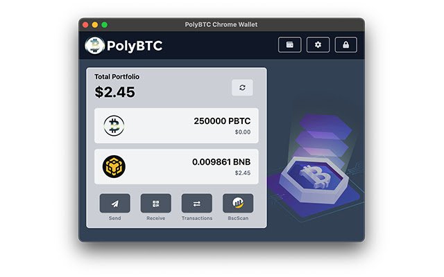 PolyBTC Wallet  from Chrome web store to be run with OffiDocs Chromium online