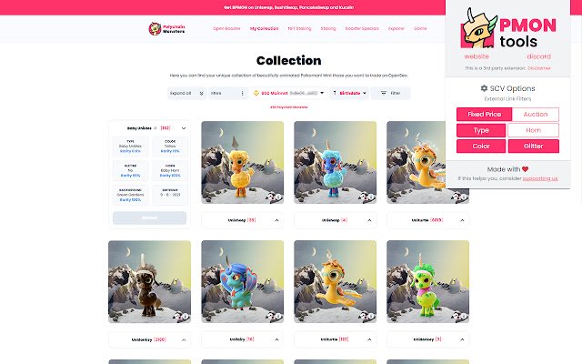 Polychain Monsters Helper PMON.tools  from Chrome web store to be run with OffiDocs Chromium online
