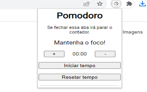 Pomodoro Extensions  from Chrome web store to be run with OffiDocs Chromium online