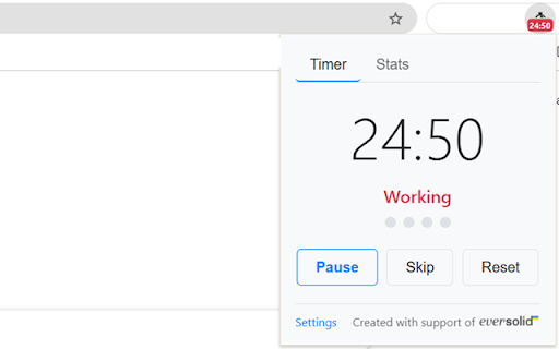 Pomodoro Focus Timer  from Chrome web store to be run with OffiDocs Chromium online