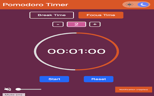 Pomodoro Productivity Timer Stay Focused, Stay Productive!  from Chrome web store to be run with OffiDocs Chromium online