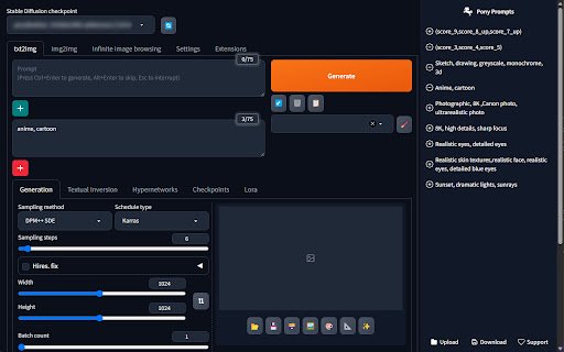 Pony Prompts for AUTOMATIC1111  from Chrome web store to be run with OffiDocs Chromium online