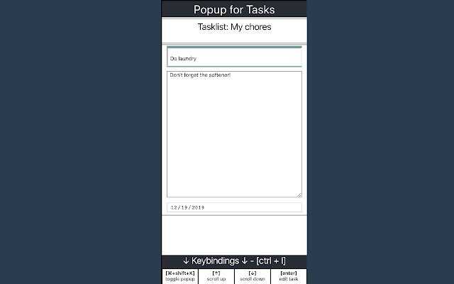 Popup for Tasks  from Chrome web store to be run with OffiDocs Chromium online