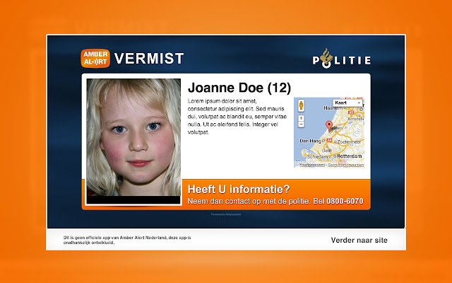 Pop up voor Amber Alert  from Chrome web store to be run with OffiDocs Chromium online