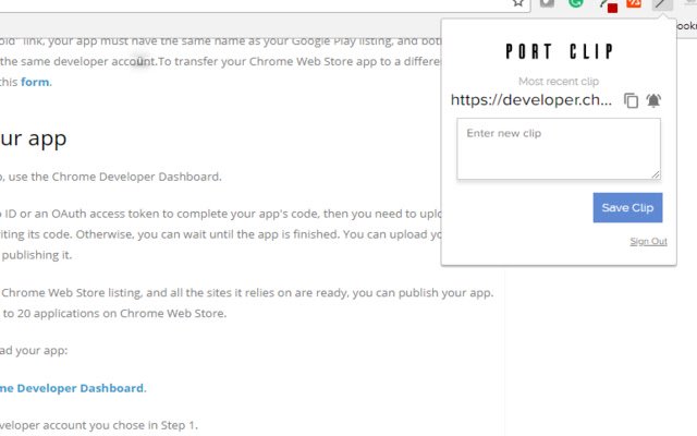 PortClip  from Chrome web store to be run with OffiDocs Chromium online
