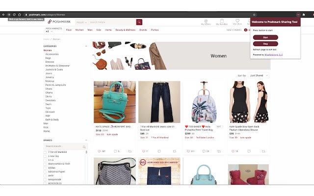Poshmark Sharing Tool  from Chrome web store to be run with OffiDocs Chromium online
