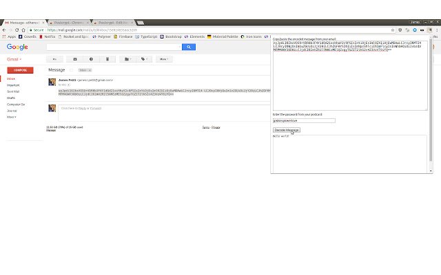 Postcrypt  from Chrome web store to be run with OffiDocs Chromium online
