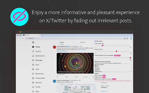 Post Filter for X  from Chrome web store to be run with OffiDocs Chromium online