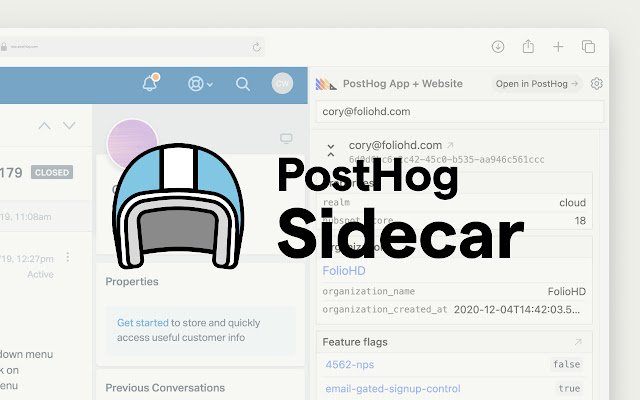 يتم تشغيل PostHog Sidecar من متجر Chrome الإلكتروني مع OffiDocs Chromium عبر الإنترنت