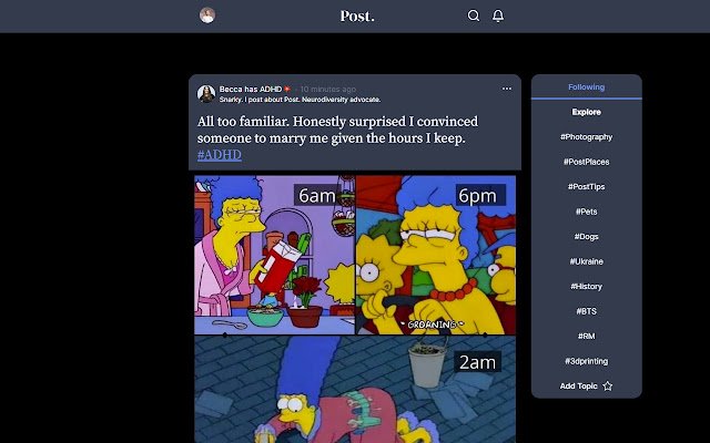 Post.news Dark Mode da Chrome Web Store para ser executado com OffiDocs Chromium online