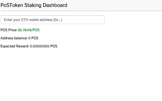 PoSToken Staking Dashboard  from Chrome web store to be run with OffiDocs Chromium online
